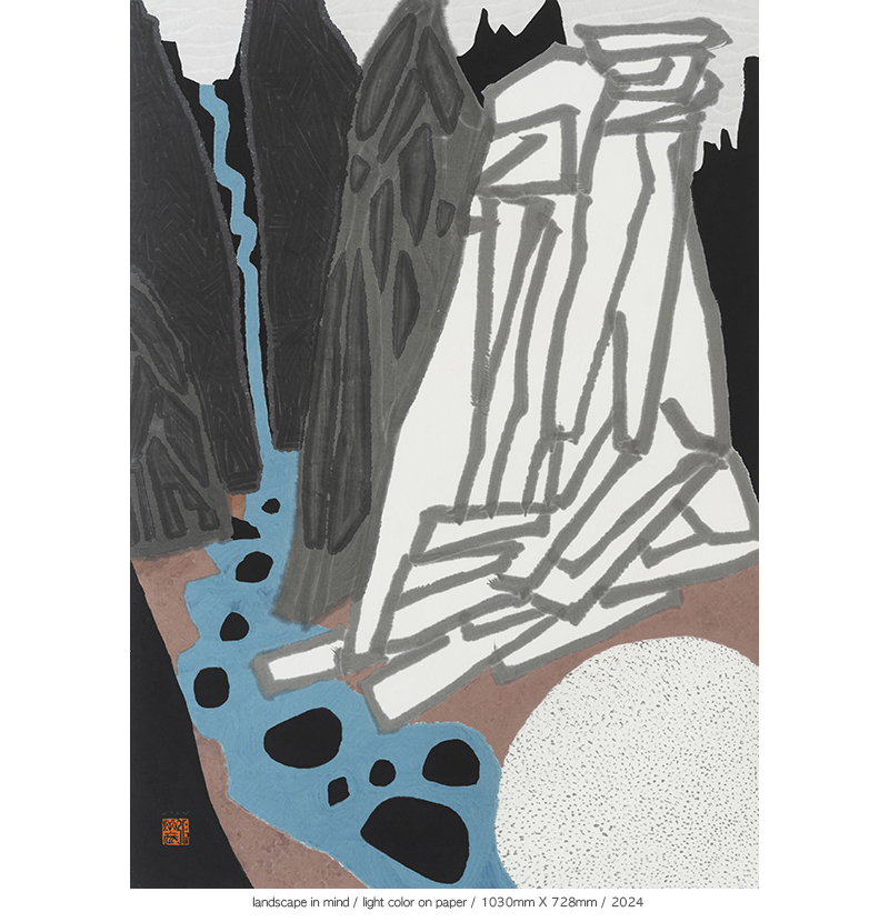 Jang Byeong Eun · Eastbrush · 张炳彥 · Landscape_in_mind · light_color_on_paper · 1030mm_x_728mm · 2024